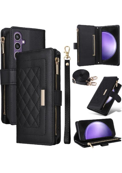 Samsung Galaxy S24 Fe Kayış Kart Yuvaları Flip Case Darbeye Cüzdan (Yurt Dışından)