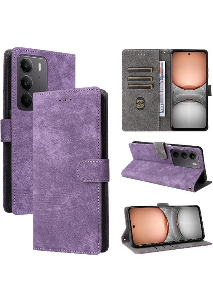 Realme C75 4g Manyetik Kapatma Rfıd Engelleme Kart Yuvaları Kapak Pu Kılıf (Yurt Dışından)