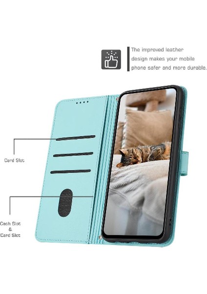Realme 13 Pro Artı Deri Cüzdan Pu Deri Sevimli Kedi Kartı Flip Case (Yurt Dışından)