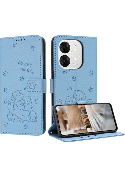 Itel A50 Flip CASE/A669L Kart Tutucu Kickstand Sevimli Kedi Pu Deri (Yurt Dışından)