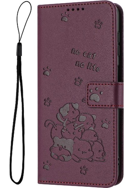 Itel A50 Flip CASE/A669L Kart Tutucu Kickstand Sevimli Kedi Pu Deri (Yurt Dışından)