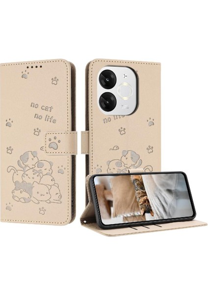 Itel A50 Flip CASE/A669L Kart Tutucu Kickstand Sevimli Kedi Pu Deri (Yurt Dışından)