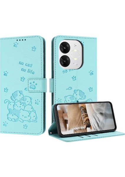 Itel A50 Flip CASE/A669L Kart Tutucu Kickstand Sevimli Kedi Pu Deri (Yurt Dışından)