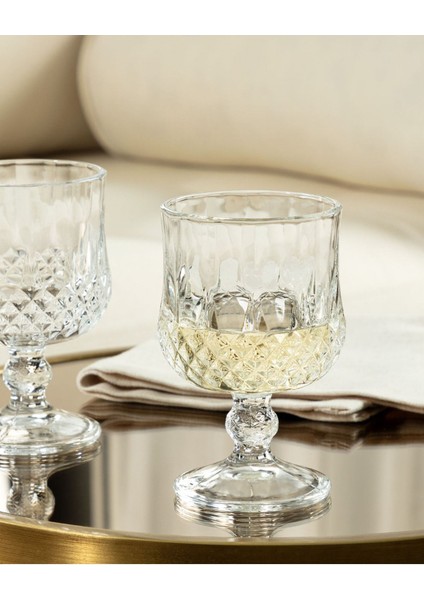 4 Parçalı Desenli Cam Şarap Kadehi Seti modelleri