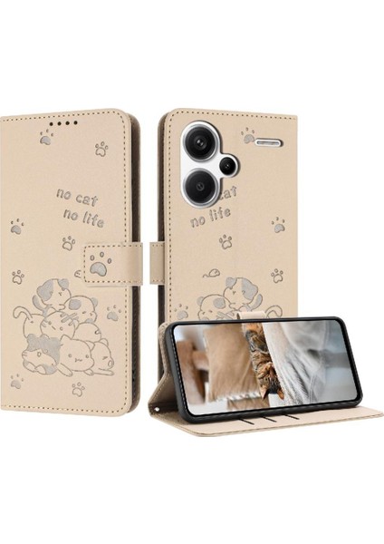 Xiaomi Redmi Not Flip Case 13 Pro Artı 5g Deri Cüzdan Sevimli Kedi Pu (Yurt Dışından)