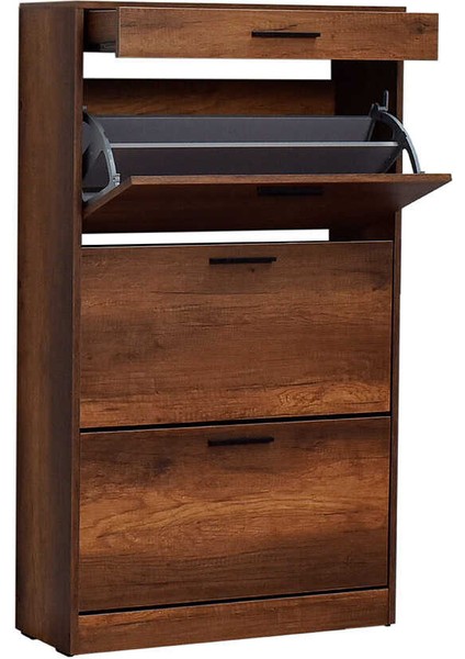 Adore Flat Düşer Kapaklı Çekmeceli Ayakkabılık-Oslo Ceviz modelleri