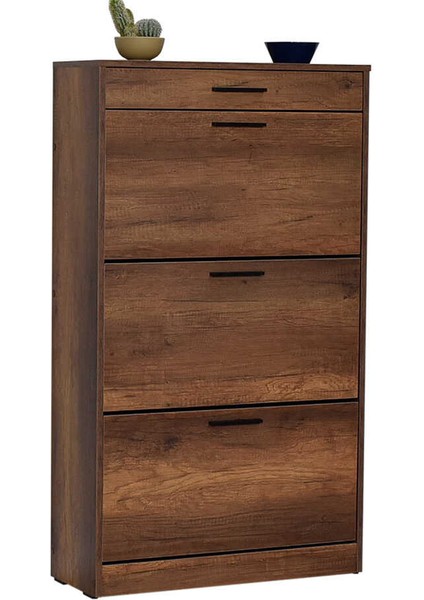 Adore Flat Düşer Kapaklı Çekmeceli Ayakkabılık-Oslo Ceviz fırsatları