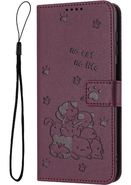 Samsung Galaxy A56 Flip Case Kart Tutucu Kickstand Sevimli Kedi Deri (Yurt Dışından) modelleri