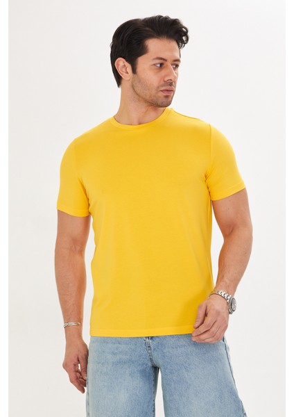 Erkek T-Shirt Supima Cotton Elastan