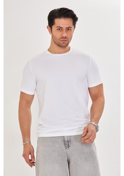 Erkek T-Shirt Supima Cotton Elastan