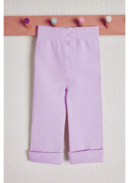 Pamuklu Çocuk Tayt Pantolon Koyu Lila