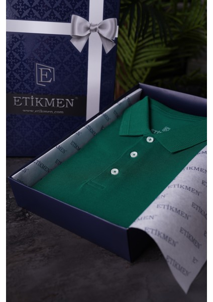 Yeşil Yaka Desenli Erkek Polo Yaka Tişört fırsatları