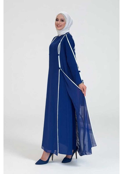 Düğme Detaylı Elbise 3919 Lacivert modelleri