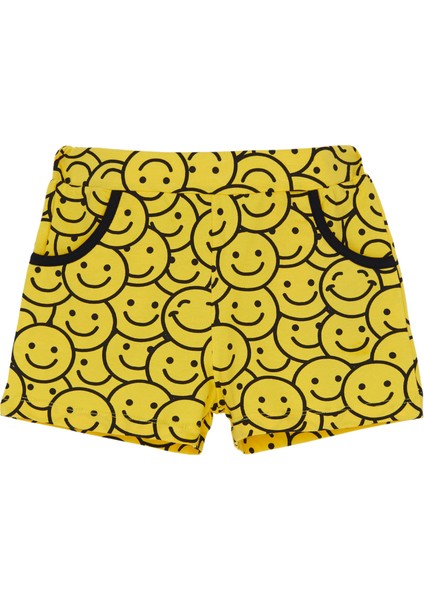 Smile Desen Kız Çocuk Çepli Şort