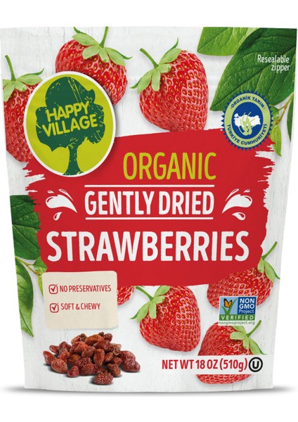 Organik Infüze Kuru Çilek- Çilek Kurusu- Organik Kuru Meyve- Vegan - Glutensiz 510 gr