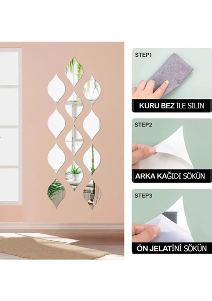 Dekoratif Su Yolu Aynalı Gümüş Pleksi (12X7 Cm) 12 Adet fiyatları