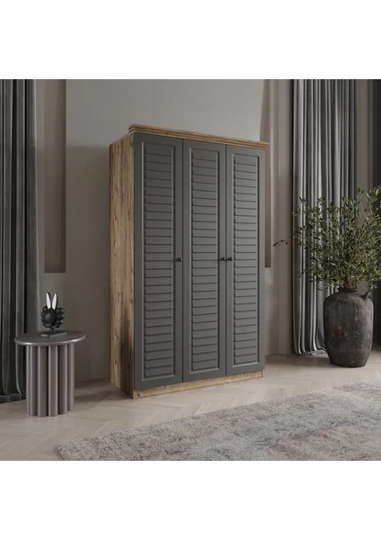 Sofya 3 Kapaklı Bazalı Gardırop Tamamı Mdf