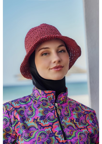 El Örgü Hasır Şapka Rş-83 Bordo fiyatları