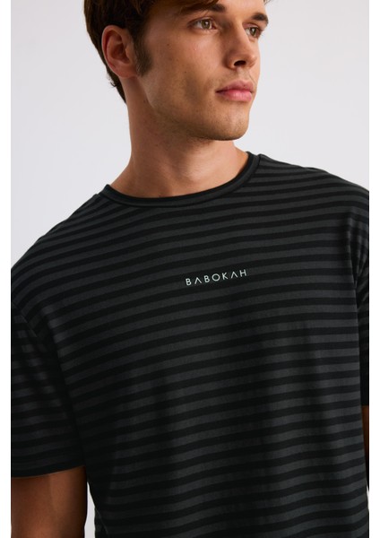 Baskılı Çizgili Comfort Fit T-Shirt fırsatları