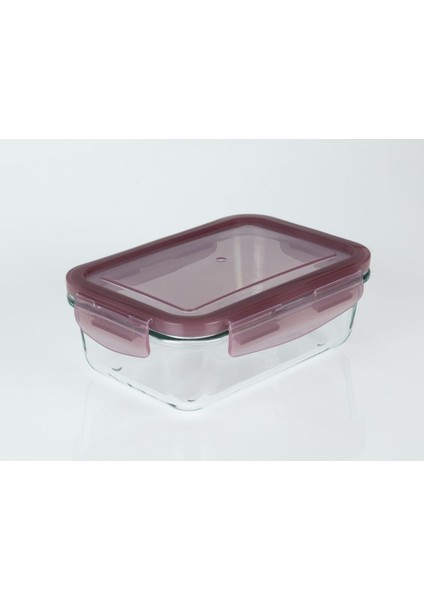 Corette Dikdörtgen Cam Saklama Kabı - 750 ml. - Pudra