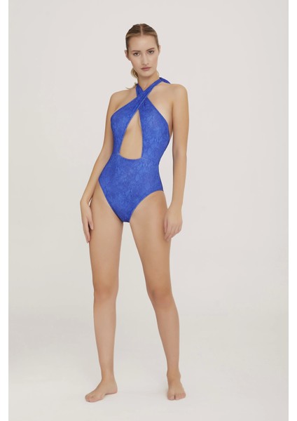 Lapieno 3558L Kadın Boyundan Kruvaze Saks Mayo fiyatları