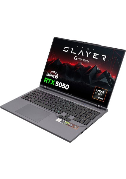 Slayer R9T-5050 C1 Amd Ryzen 9 7845HX 32GB Ram 1tb SSD RTX5050 16" 180Hz Qhd+ IPS Freedos Oyuncu Laptop modelleri