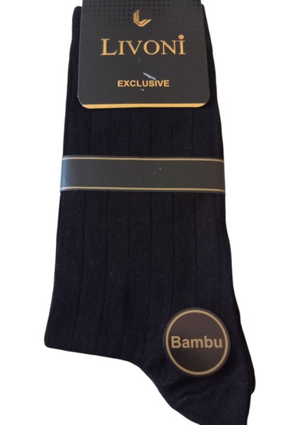 Erkek Çorap Bambu Dikişsiz Düz Siyah Soket Çorap 3'lü Avantajlı Paket Yumuşak Ekstra Esnek Ço3-7