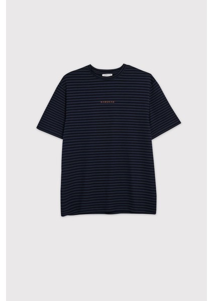 Baskılı Çizgili Comfort Fit T-Shirt indirimleri