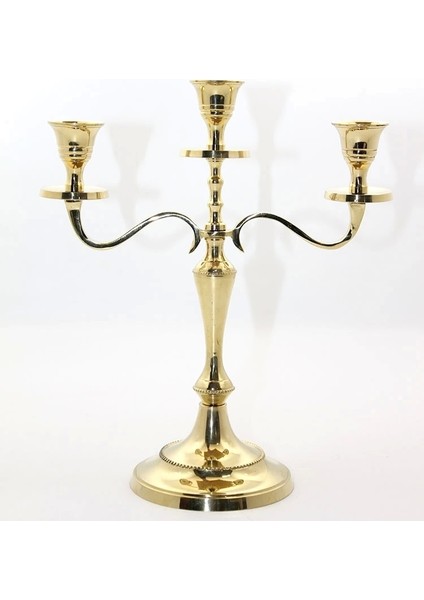 Pirinç 3'lü Şamdan 4612