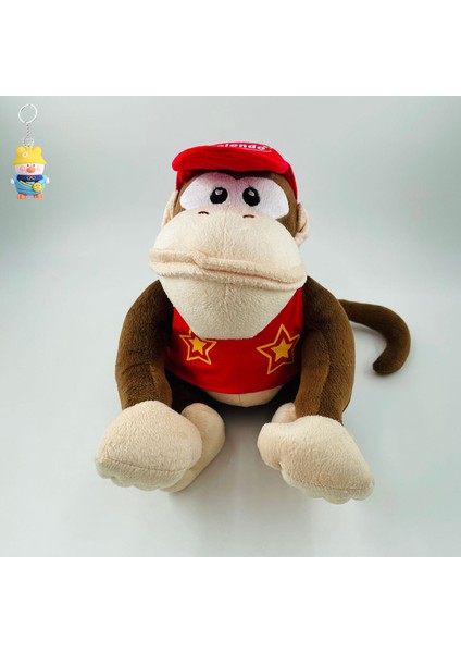 19CM Büyük Kırmızı Başlıklı Uzun Kuyruklu Kargo Mary Mario King Kong Maymun Kadife Bebek Oyuncak (Yurt Dışından)