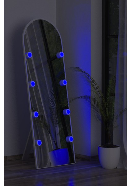Beyaz Antre Koridor Duvar Salon Banyo Wc Ofis Çocuk Yatak Odası LED Ampullü Boy Ayna 50X150CM modelleri