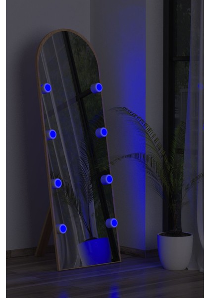 Meşe Antre Koridor Duvar Salon Banyo Wc Ofis Çocuk Yatak Odası LED Ampullü Boy Ayna 50X150CM modelleri