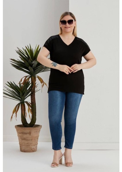 Kadın Siyah Büyük Beden Bluz modelleri
