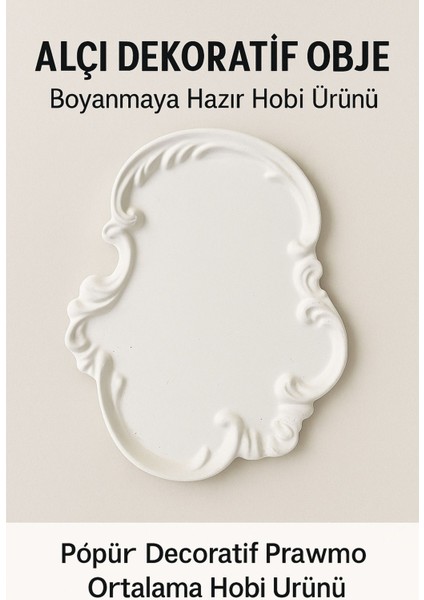 10 Adet Barok Stil Alçı Dekoratif Obje – Boyanabilir Hobi Ürünü