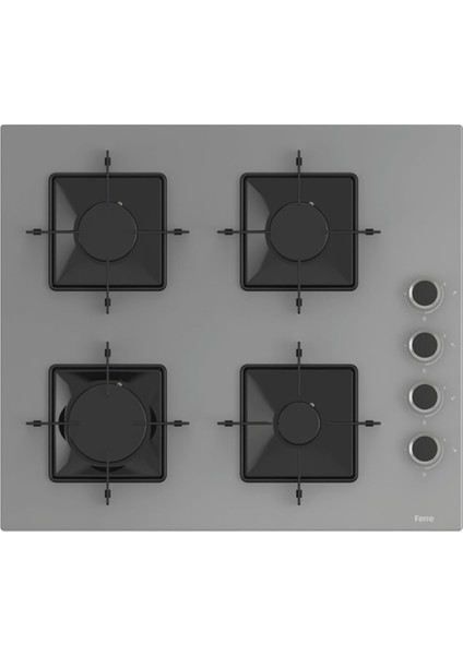 Flowart QBL63CPR-SS208-D079 7 Prog. Dijital Turbo Ankastre Set - Gri
