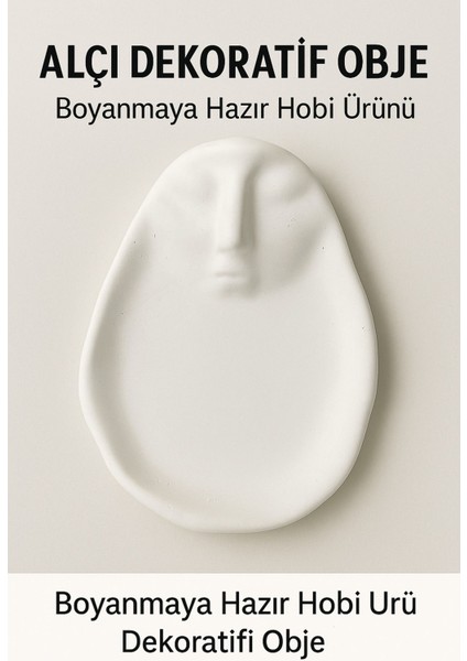 10 Adet Yüz Figürlü Alçı Dekoratif Obje – Boyanabilir Hobi Ürünü fiyatları