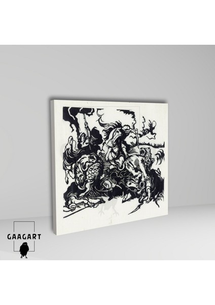 Kare Kanvas Tablo Ünlü Eserler Franz Marc-Lion Hunt For Delacroix (1913) fiyatları