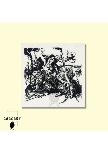 Kare Kanvas Tablo Ünlü Eserler Franz Marc-Lion Hunt For Delacroix (1913) modelleri