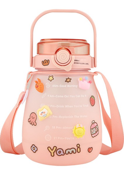 Büyük Göbek Plastik Su Bardağı Açık Büyük Kapasiteli Spor Su Isıtıcısı (Yurt Dışından)