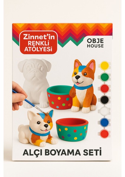 Atlı Karınca Alçı Boyama Seti (1 Figür + 6 Renk + Fırça + Hediye)