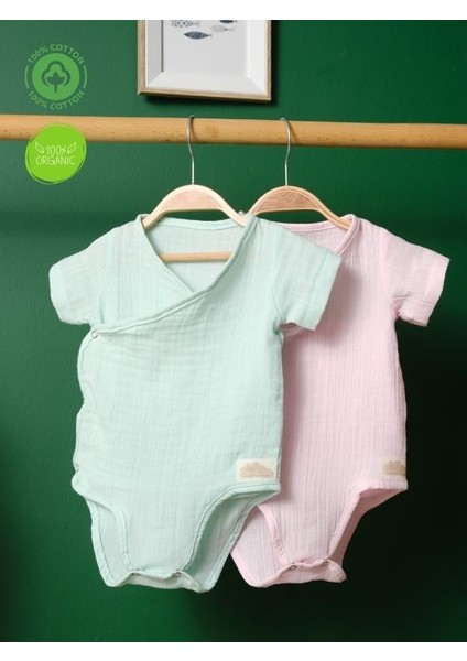 %100 Pamuklu Organik Müslin Unisex Alttan Çıtçıtlı Body indirimleri