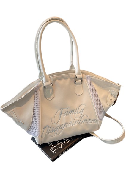 Çanta Kadın Yeni Büyük Kapasiteli Nakış Harfleri Tek Omuz Eğimli (Yurt Dışından)