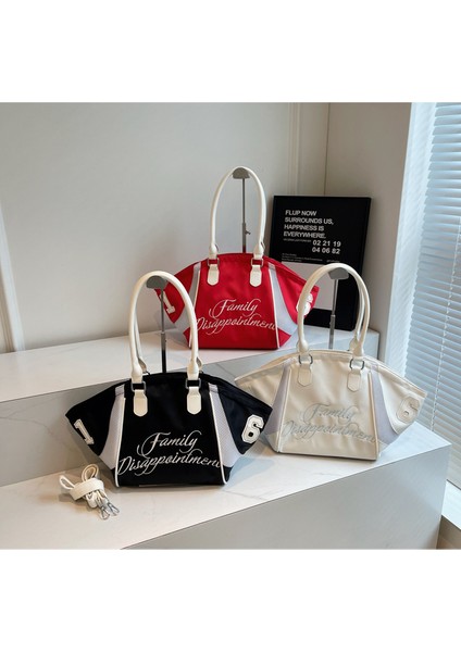 Çanta Kadın Yeni Büyük Kapasiteli Nakış Harfleri Tek Omuz Eğimli (Yurt Dışından) indirimleri