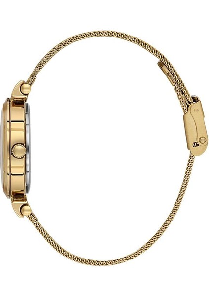 DK.1.13966-3 Taşlı Tasarım Hasır Kordon Metal Kasa 3 Atm Suya Dayanıklı Altın Renk Kadın Kol Saati fiyatları