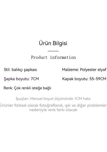 Balıkçı Şapkası Açık Hava Eğlence Güneş Koruyucu Şapka (Yurt Dışından) fiyatları