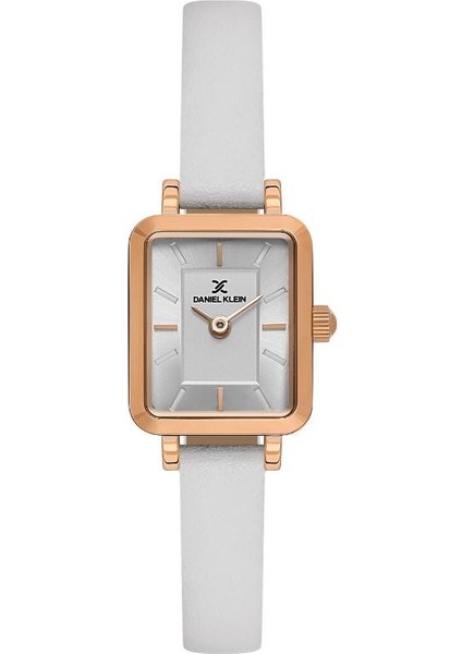 DKE.1.10862-4 3 Atm Suya Dayanıklı Deri Kordonlu Beyaz Kadın Kol Saati