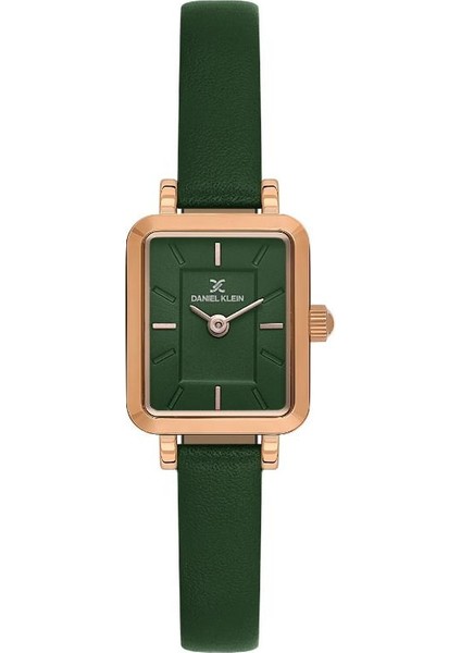 DKE.1.10862-5 3 Atm Suya Dayanıklı Deri Kordonlu Yeşil Kadın Kol Saati