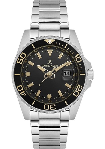 DK.1.13990-5 3 Atm Suya Dayanıklı Dalgıç Saati Görünümlü Fosforlu Kadran Metalik Renk Erkek Kol Saati