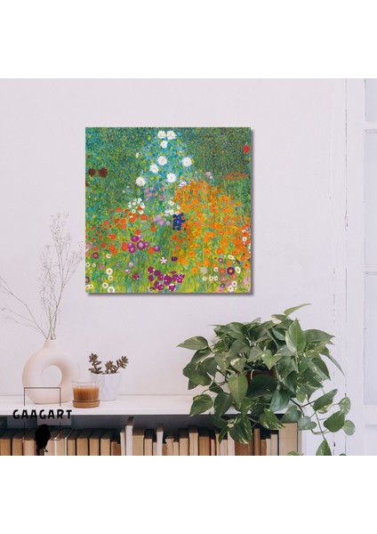 Kare Kanvas Tablo Ünlü Eserler Gustav Klimt-Cottage Garden (1905-1907)