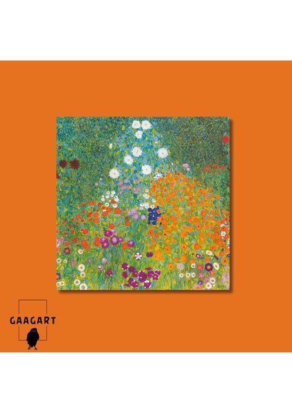 Kare Kanvas Tablo Ünlü Eserler Gustav Klimt-Cottage Garden (1905-1907) modelleri